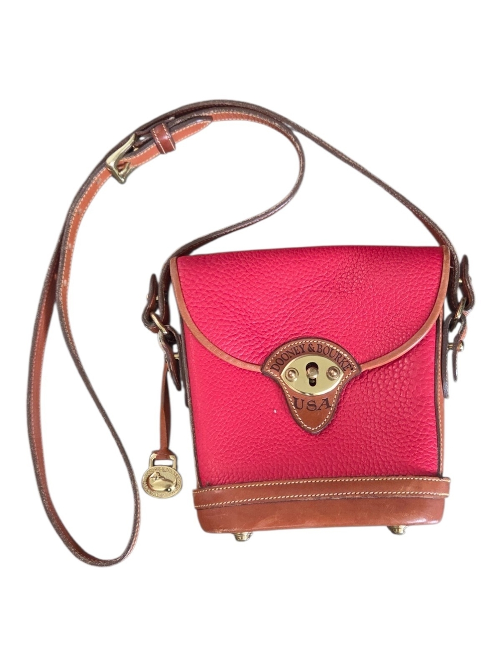 Vintage *RARE FIND* Dooney Bourke Red Pebbled Leather Crossbody
